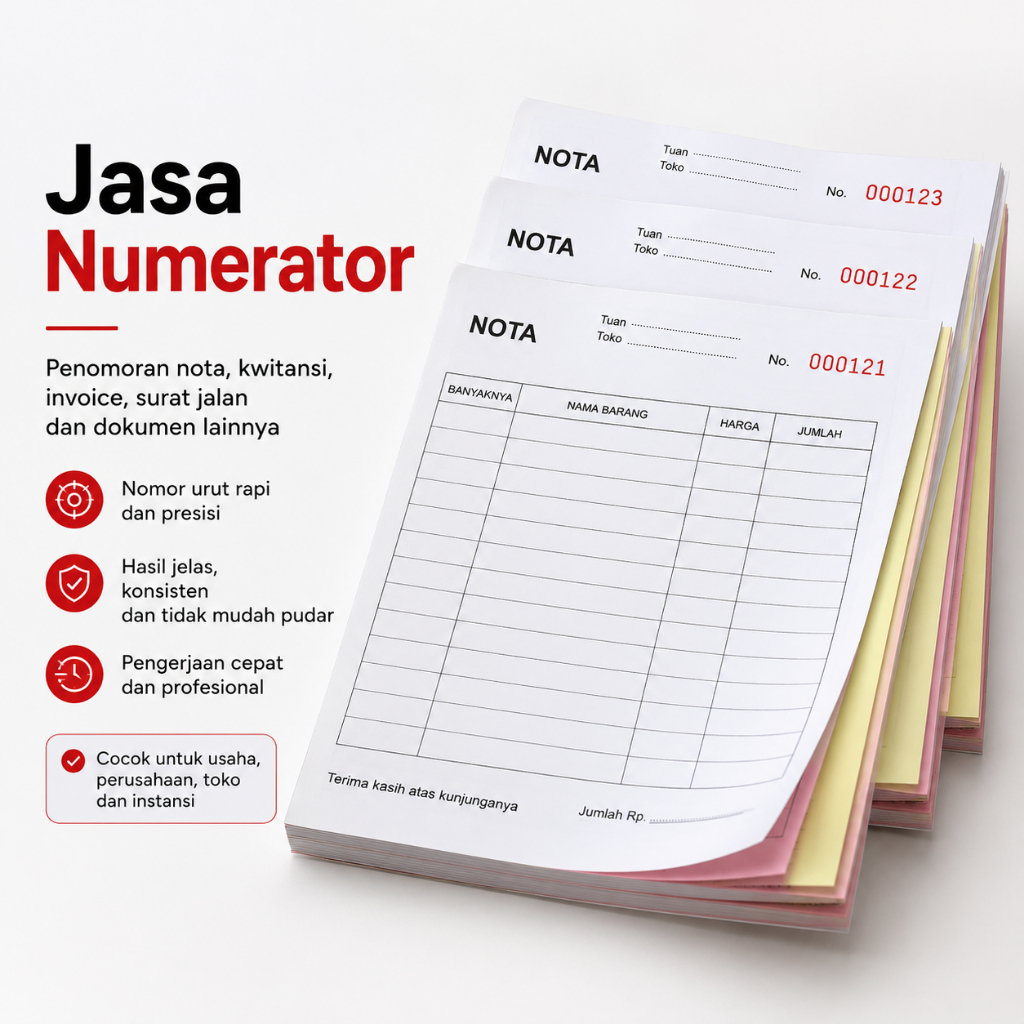 JASA NUMERATOR NOTA | PENOMORAN NOTA, KWITANSI, INVOICE, SURAT JALAN & DOKUMEN
