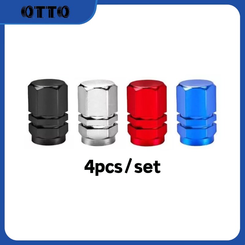 4pcs Tutup Pentil Ban Mobil Motor Sepeda Alumunium Alloy Universal Tahan Debu Tahan Air  Tahan Karat