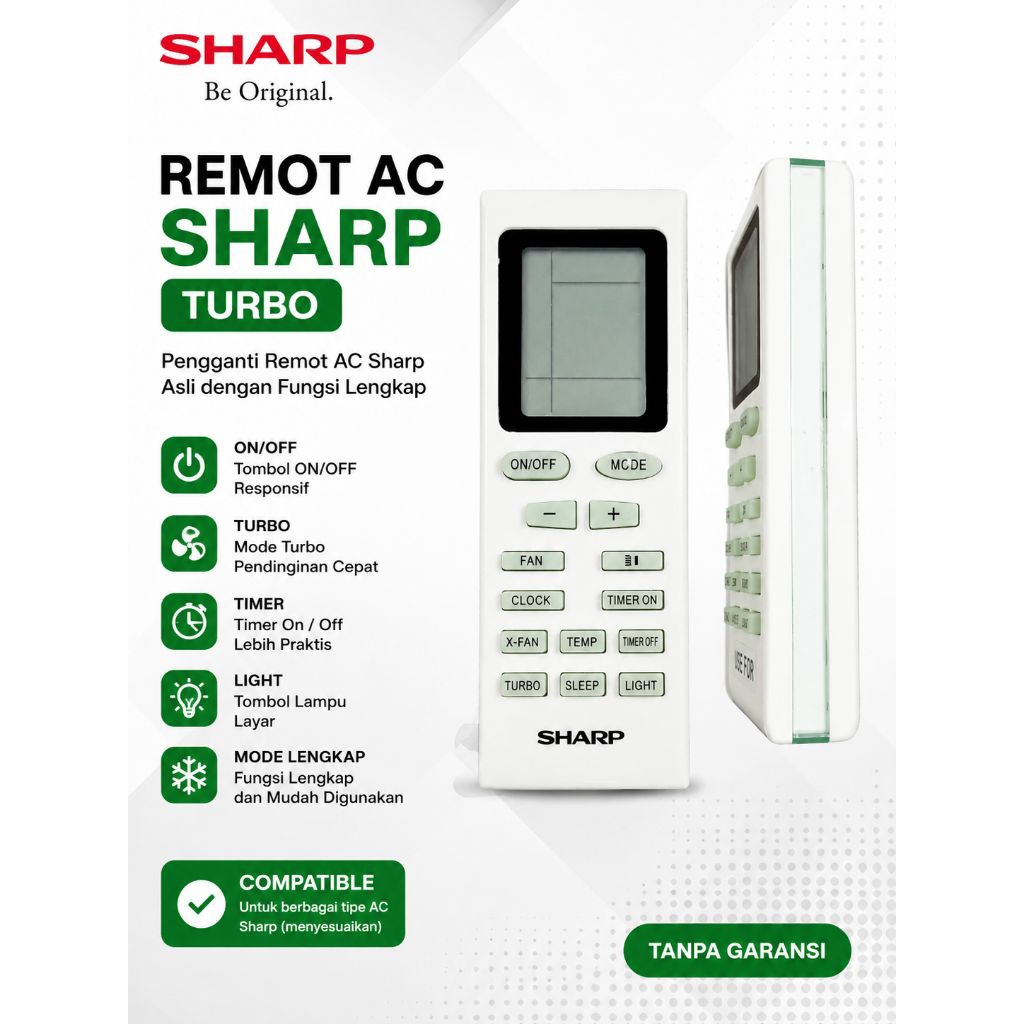 Remot AC sharp cina Remot ac sharp Turbo