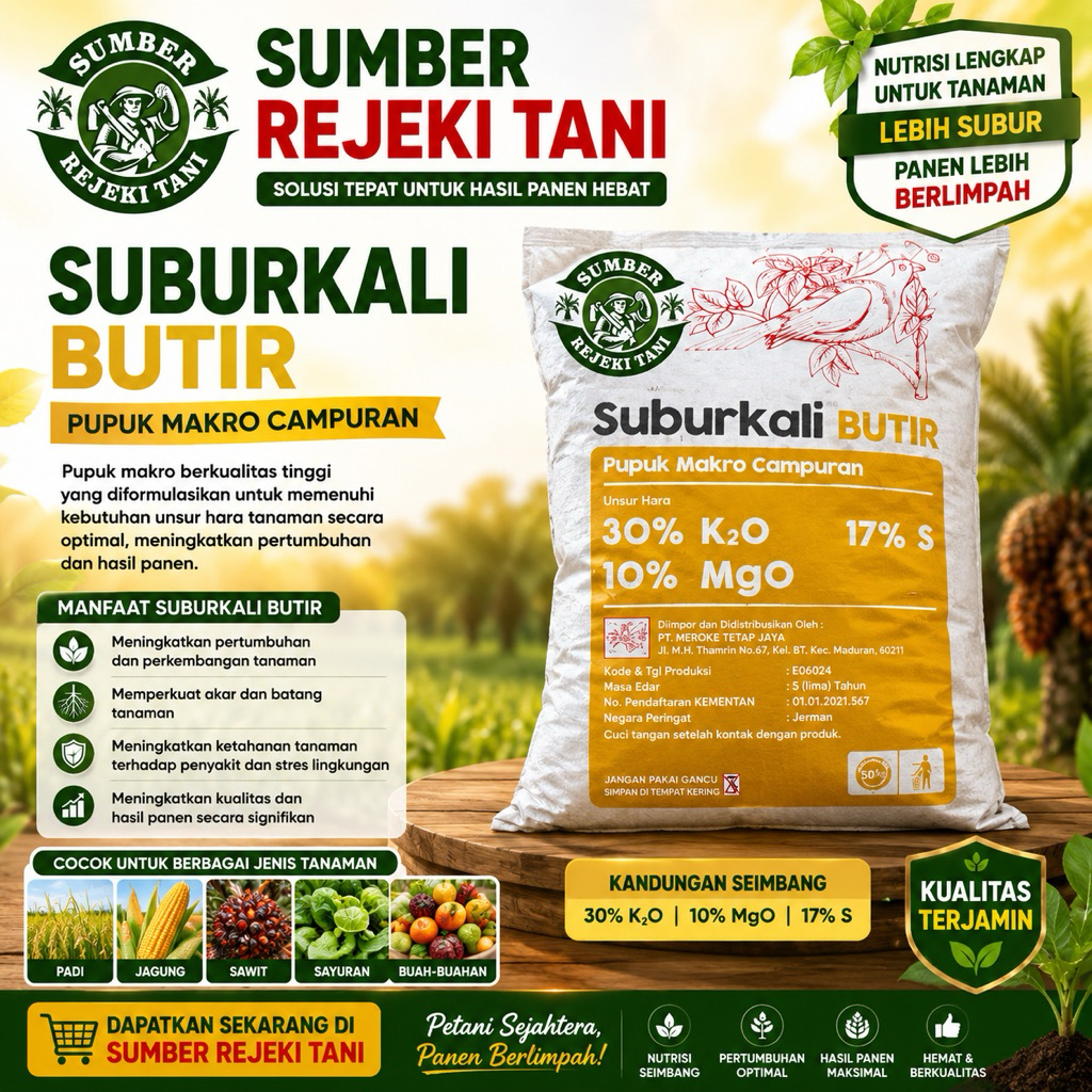 Pupuk Meroke Subur Kali Butir Original 50 kg