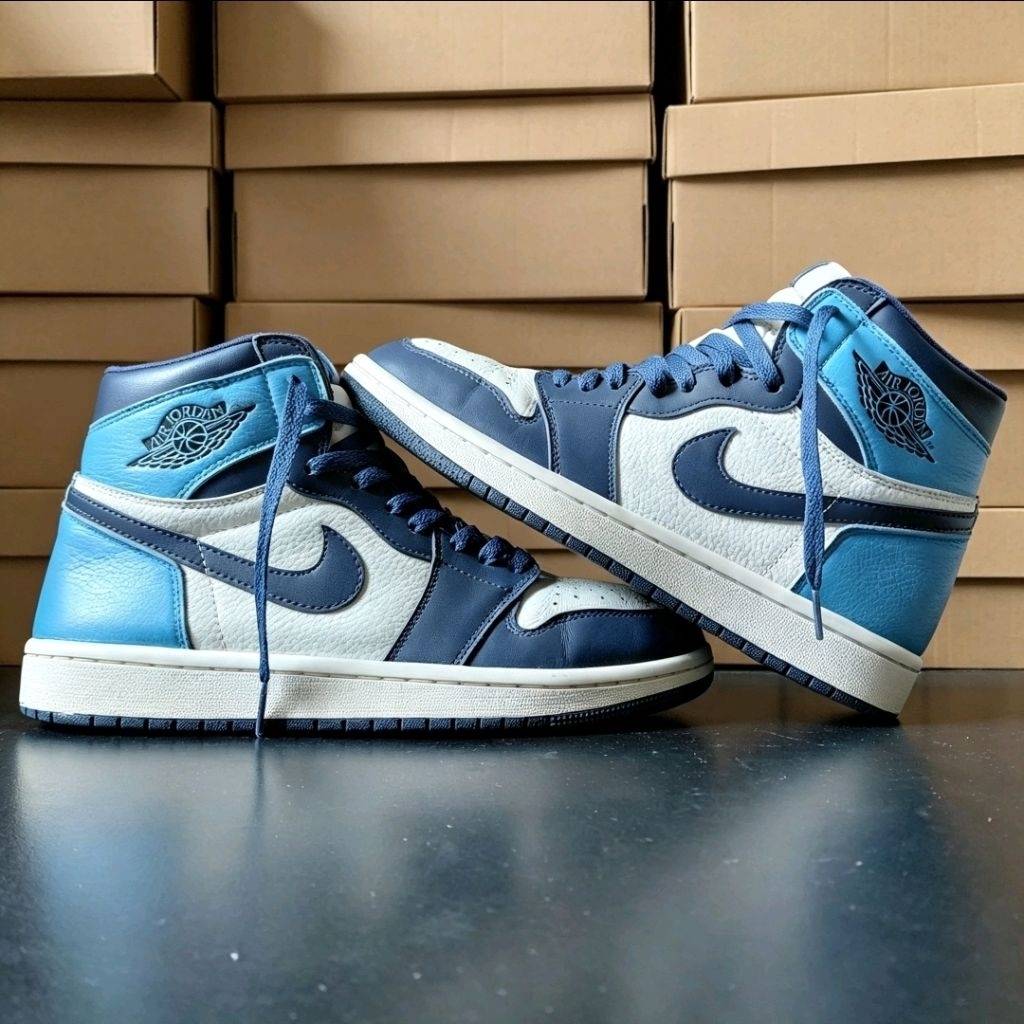Sepatu Nike Air Jordan 1 Rertro High OG Obsidian | Basket Casual | Second Original | Size 42/265
