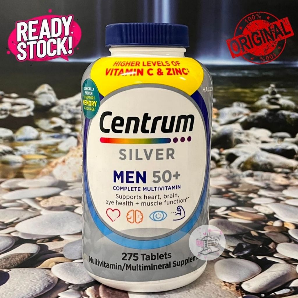 CENTRUM - Silver Men 50+ (275 Tablets) Multivitamin Pria Dewasa 50 Tahun ke Atas