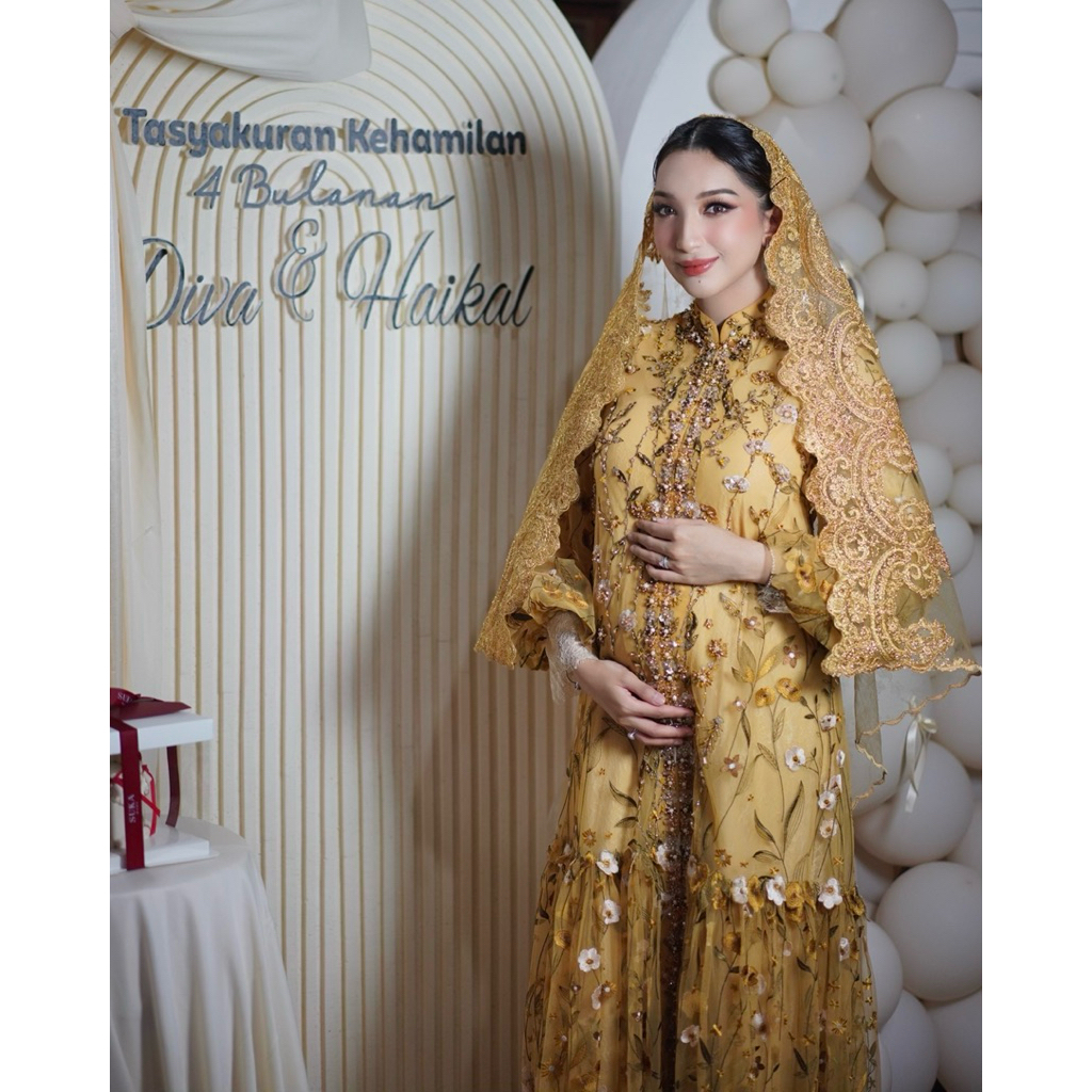 Dress pengajian Lace by Artkea with veil