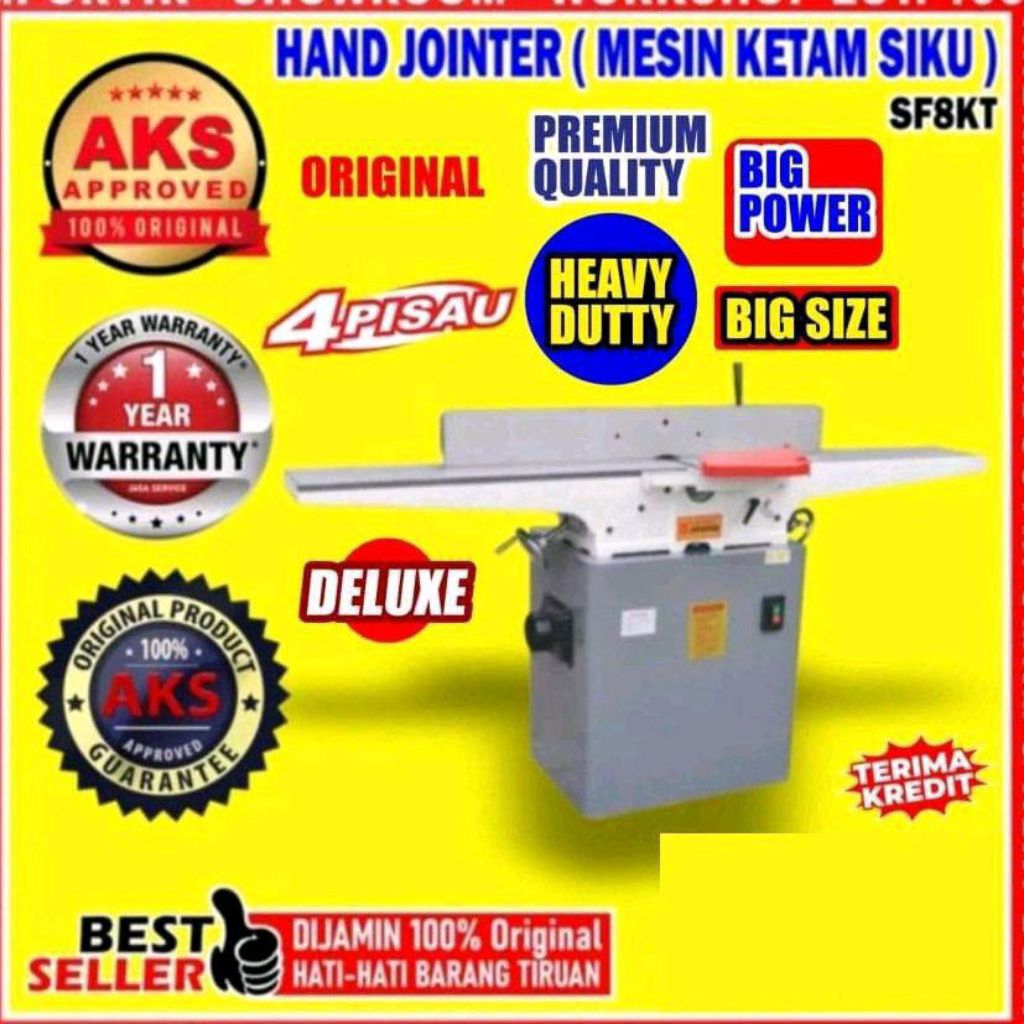 Mesin Hand Jointer Planner Ketam Penyiku Siku kayu 8 Inch Woodworking Machine AKS - SF6KT | AKS-SF8K