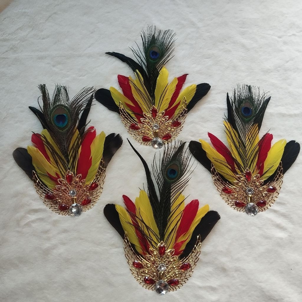 Emblem Sayap Komplit Bulu Merak | Cocok Untuk Aksesoris Topi pet | Marchingband| Drumband | Paskibra