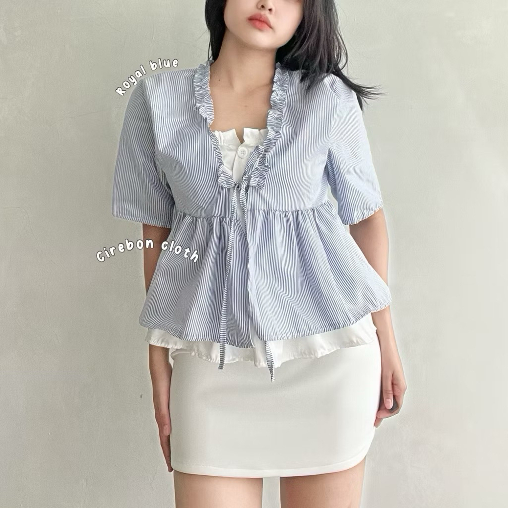 Blouse Wanita Kiyana Katun Premium Royal Blue