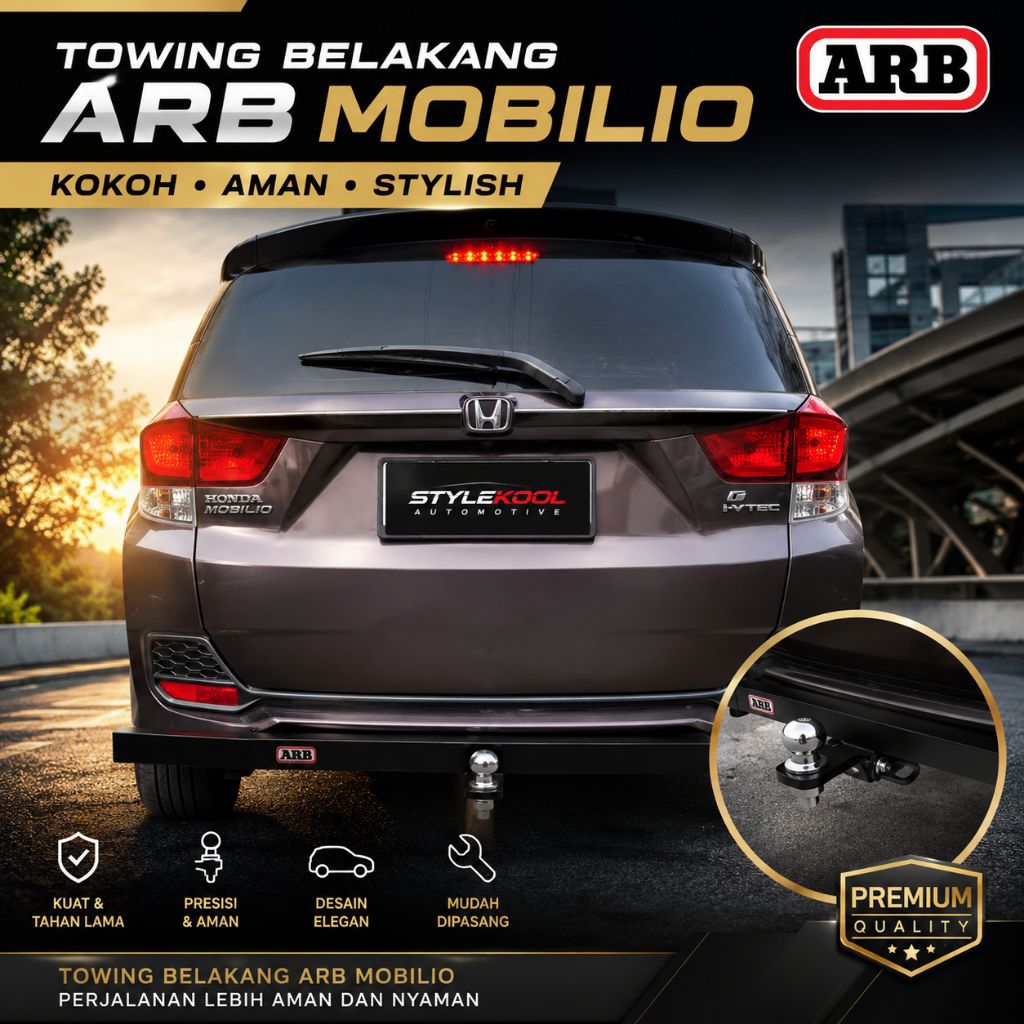 TOWING BAR ARB PENGAMAN BEMPER BELAKANG FULL BESI MOBILIO BRV