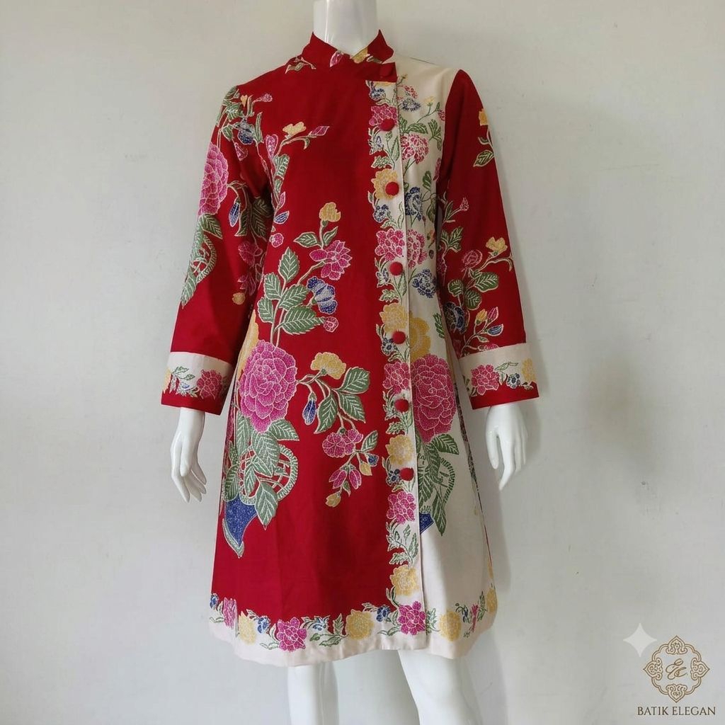 12 MOTIF TUNIK Terbaru Batik Belvya ukuran kecil Jumbo Full furing Trikot dress solo Blouse sragen b