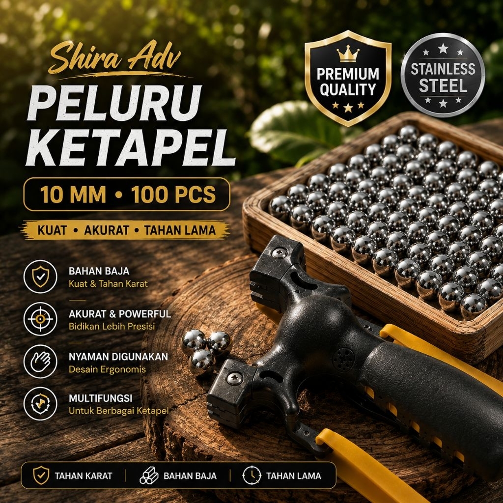 Pelor Peluru Ketapel Gotri As Tengah Sepeda Steel Balls 100 PCS 10mm