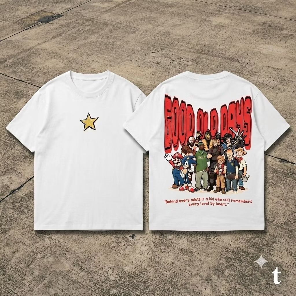 Kaos Oversize Vintage cartoon 2d Playstation by Daydreams.id