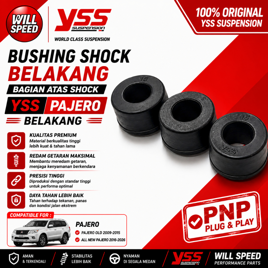 BUSHING SHOCK BELAKANG BAGIAN ATAS SHOCK YSS PAJERO BELAKANG