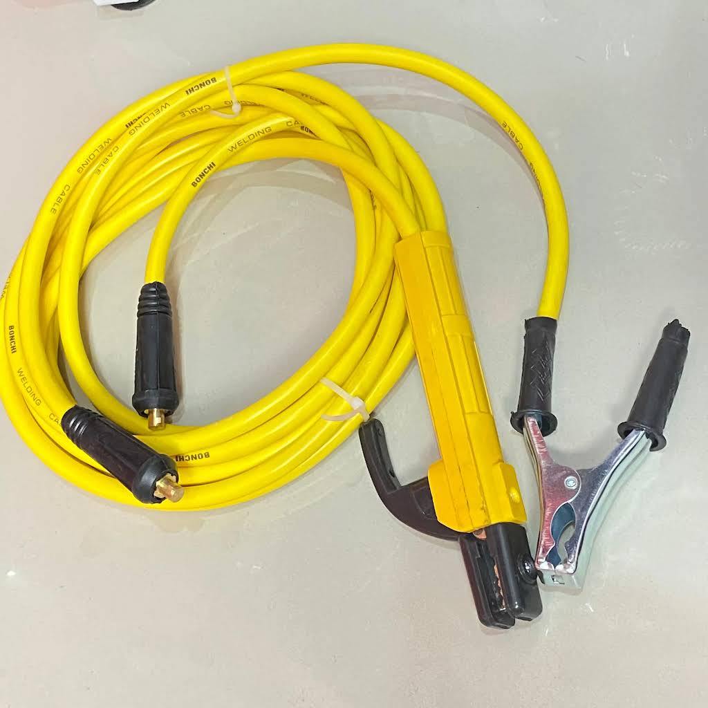 Kabel Las Set 5 7 9 Meter Tang Las Tang Massa Las Kabel Mesin Las Listrik 25mm KUNINGAN
