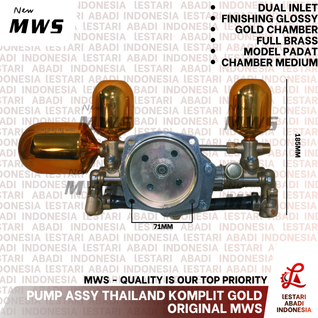 POMPA KOMPLIT MWS GOLD MEDIUM 3 TABUNG PADAT 2INLET PUMP ASSY PAM ASSY KONVERTER 2TAK 4TAK POMPA MOD
