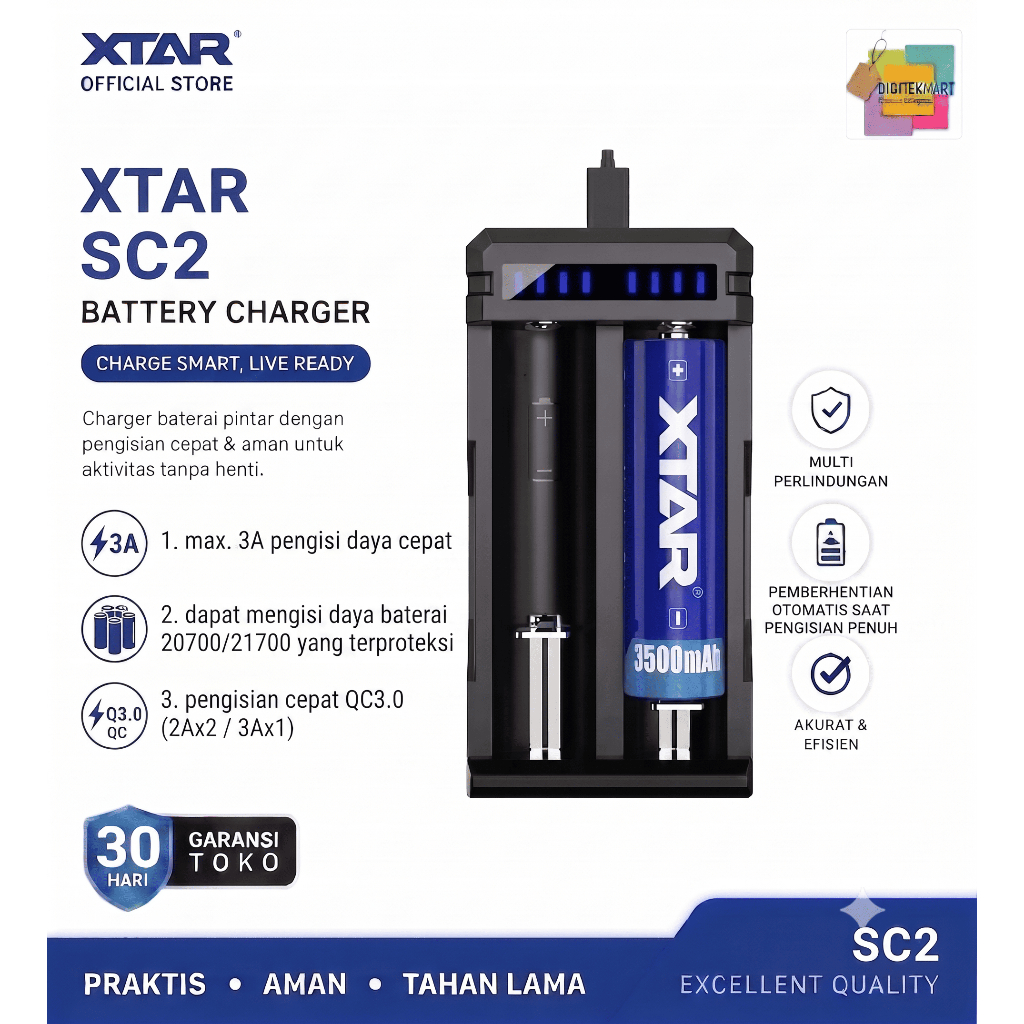 XTAR SC2 LED Indicator USB Charging Smart Extended Version