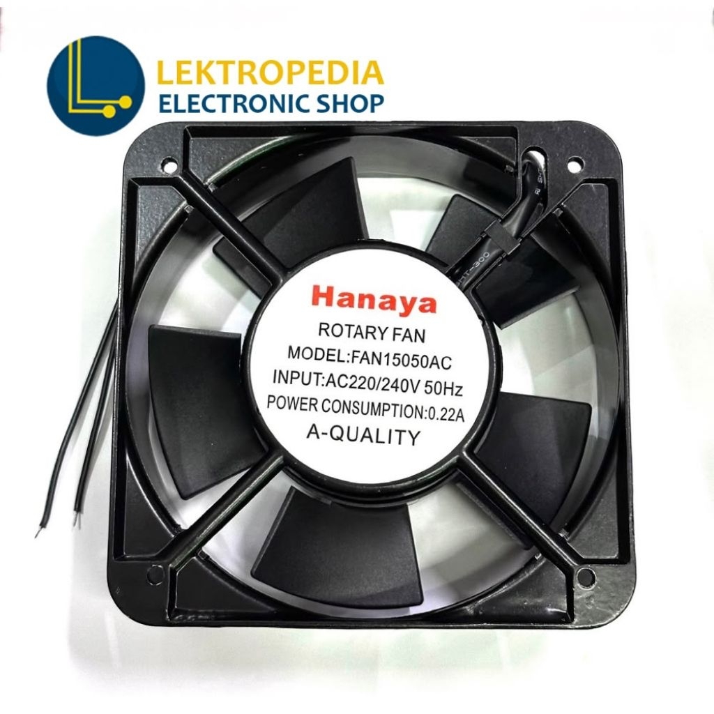 Fan AC 220V 15cm Hanaya Kipas Cooling 15 cm 220 V Volt 220Volt 15x15