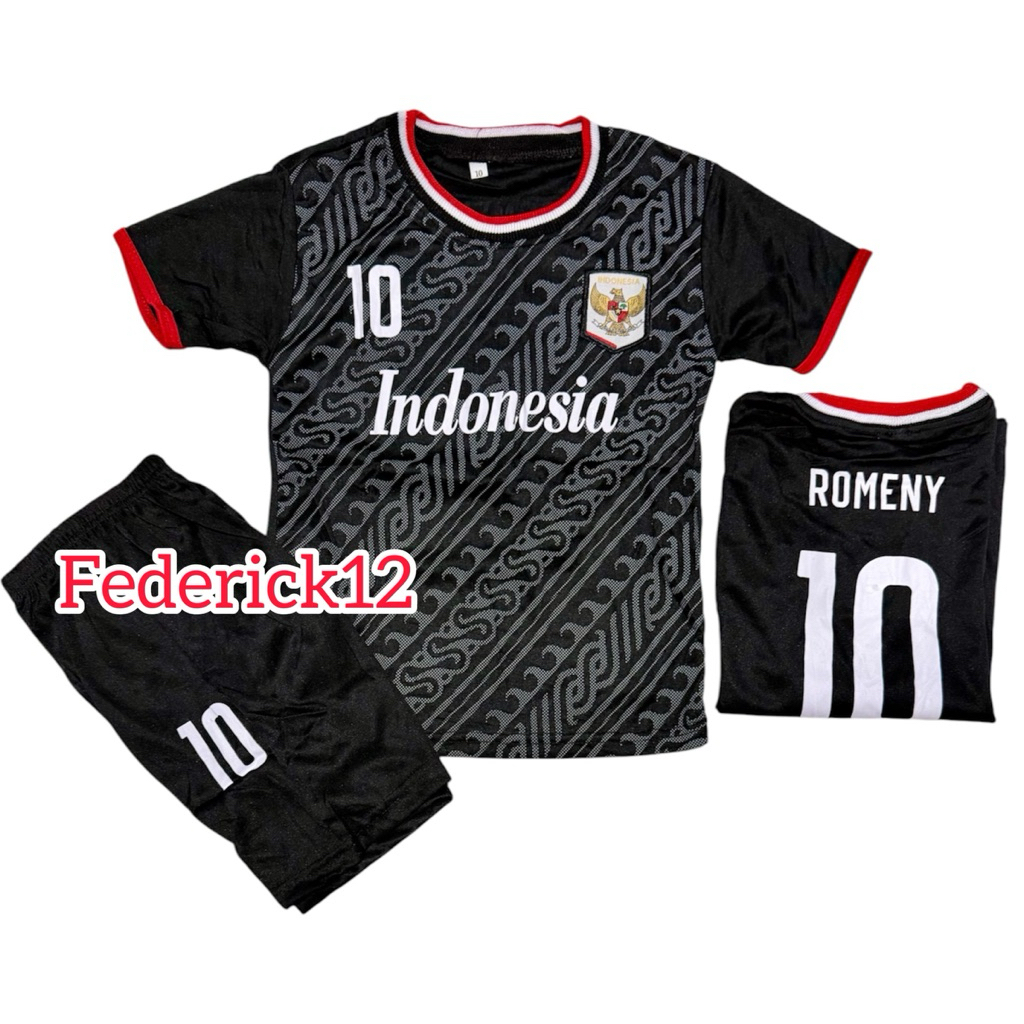 JERSEY BAJU BOLA ANAK TIMNAS INDONESIA HITAM TERBARU/STELAN BAJU BOLA ANAK TIMNAS INDONESIA HITAM TE