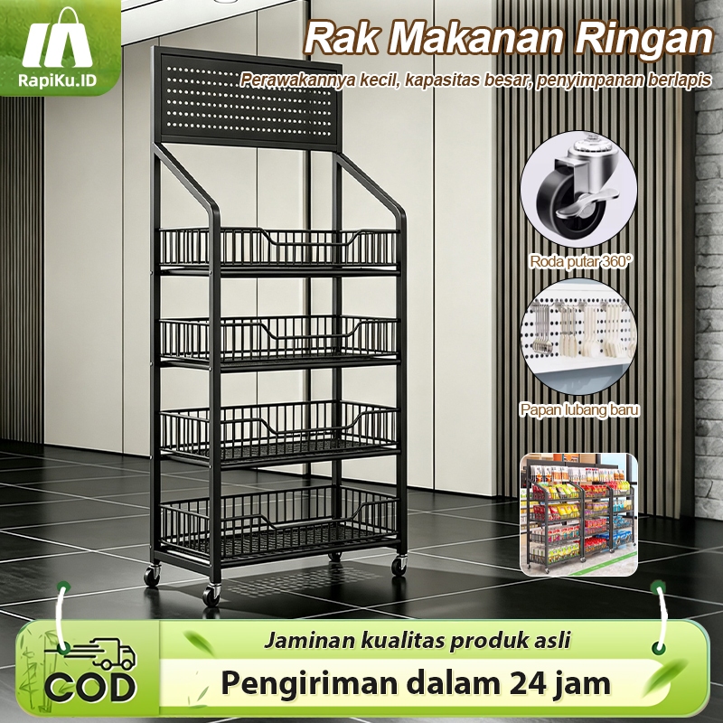 Rak Supermarket 5/6 Susun/Keranjang Jaring/Rak Susun Serbaguna/Rak Gudang/Rak Stainless/Rak Penyimpa