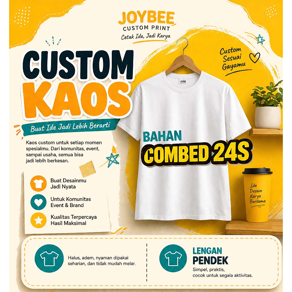 COMBED 24S SABLON KAOS CUSTOM KAOS COMBED 24S LENGAN PENDEK