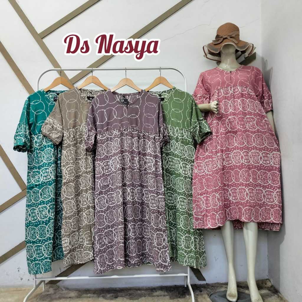 Daster Batik Pulau Jawa Nasya Resleting Depan