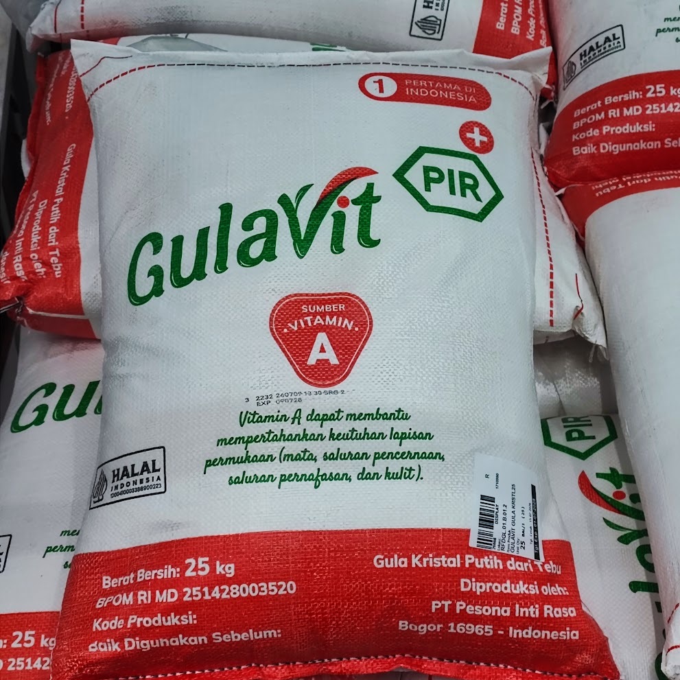 GulaVit PIR Gula Kristal Putih dari Tebu 25 kg Halal
