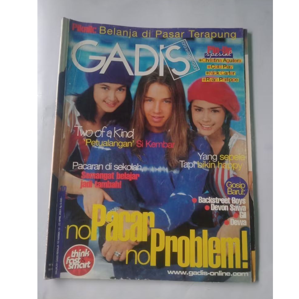 Majalah Gadis No 10 April 2001 Cover Gil Vonny & Cherry