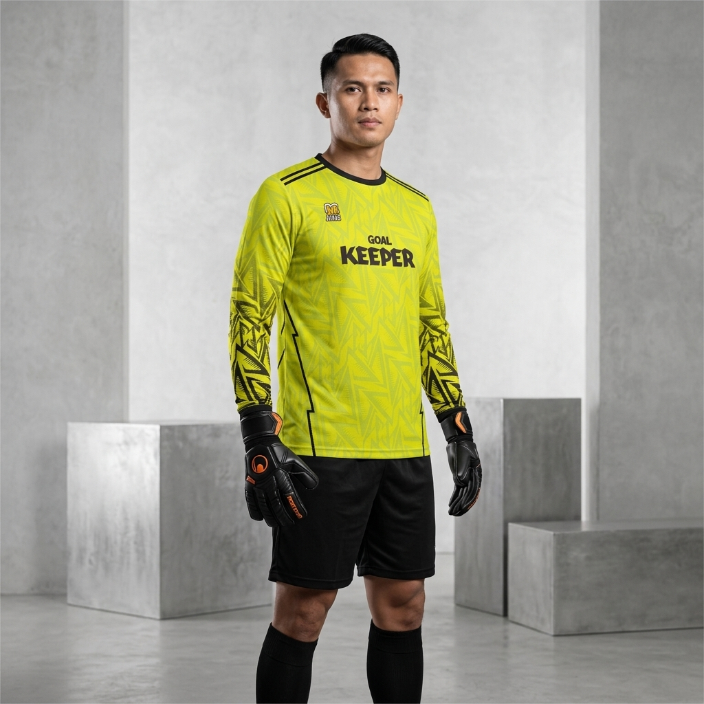 Baju Jersey keeper Sepakbola Dan Futsal Printing Lengan Panjang Keeper Custom