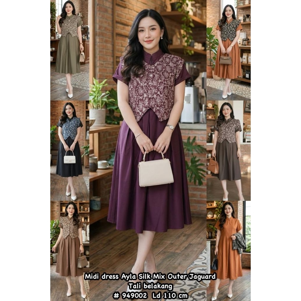 Dres rompi Wanita Silk mix Jaguard import Elegant berat 400gram