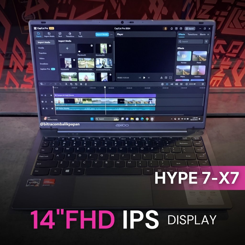 Laptop Axioo Mybook Hype 7 AMD X7-2-NBAXMH-X7525-165R1 AMD Ryzen 7-5825U Ram 16GB SSD 512G