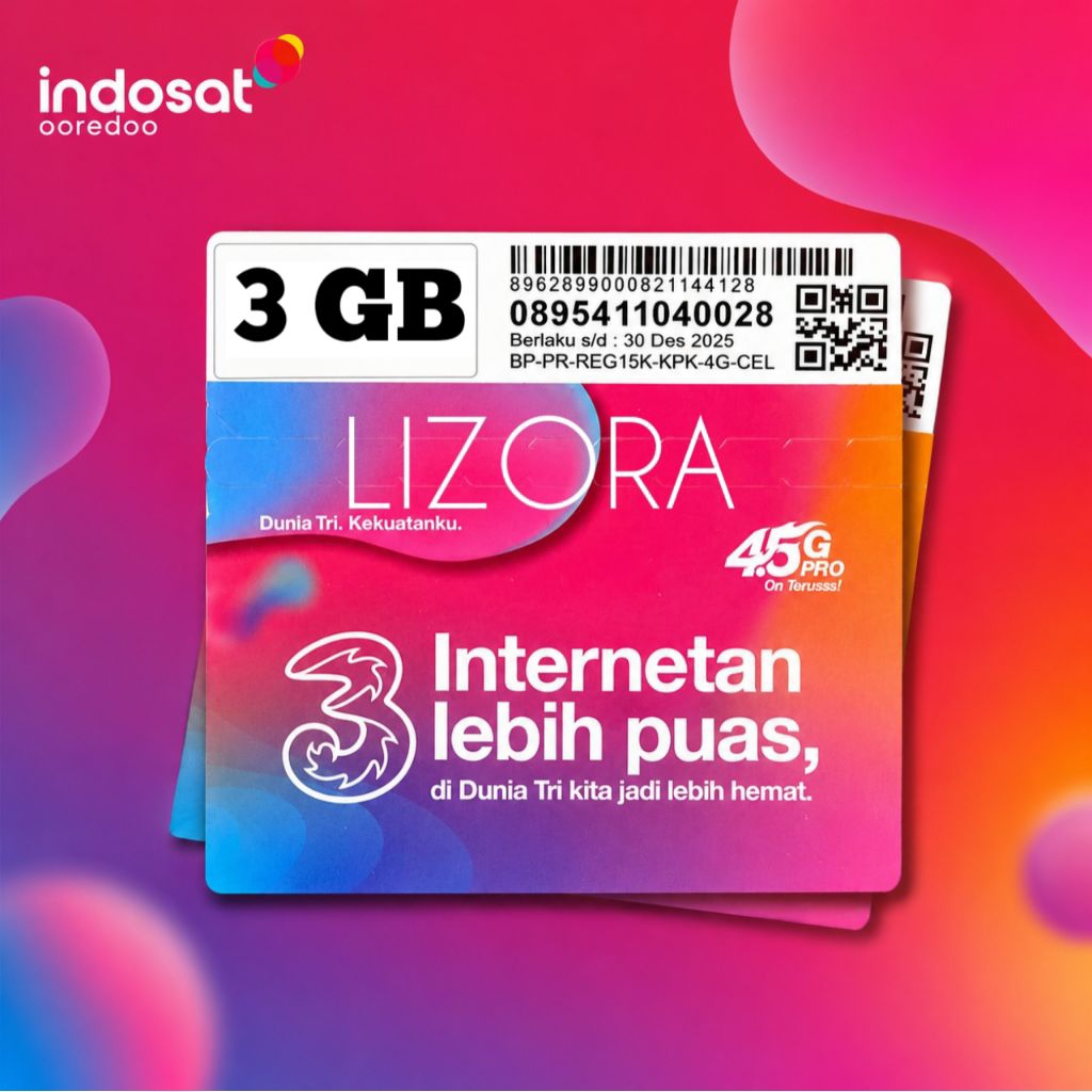 Kartu Perdana Tri 3gb Jateng, jabar, jabodetabek