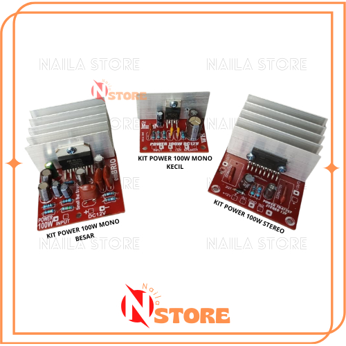Kit Power Amplifier 100W Mono Besar & Kecil 12V/Kit Power 100W 12V/Kit Power Amplifier 100W Stereo B