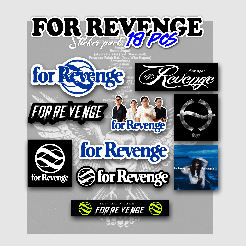 18pcs FOR REVENGE Band Indie Sticker Pack | Stiker Anti Air Anti Luntur