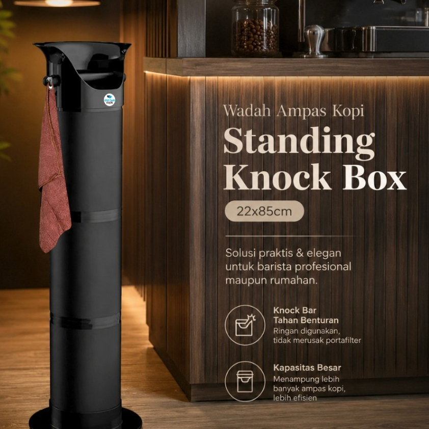 Standing Knock Box Wadah Ampas Kopi Standing Coffee Wadah Ampas Kopi Standing Knock Box Hitam 22x85c