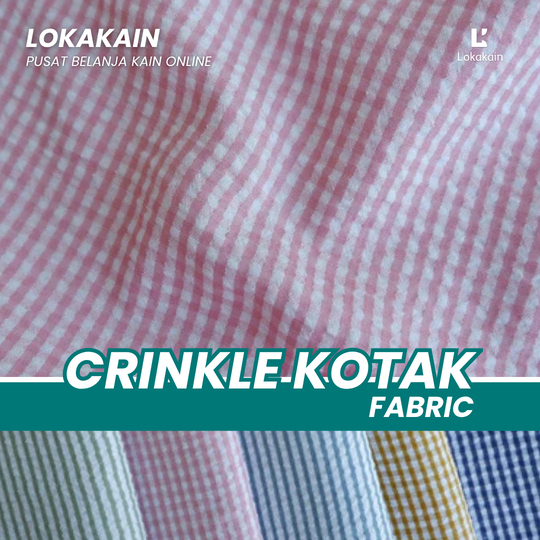 Kain Crinkle Kotak PREMIUM / Kain Crinkle Salur PREMIUM / Kain Katun Seersucker
