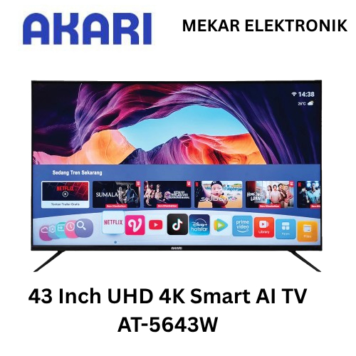 TV Akari 43 Inch UHD 4K Smart AI TV AT-5643W