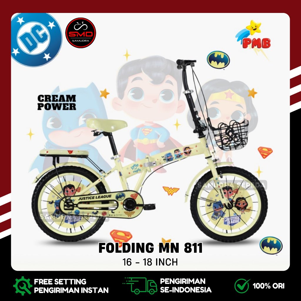 Sepeda Lipat Mini Citybike Folding 16 18 Pacific Mazara MZ 2288 SR // Kuromi Mortein MN 312 // Justi