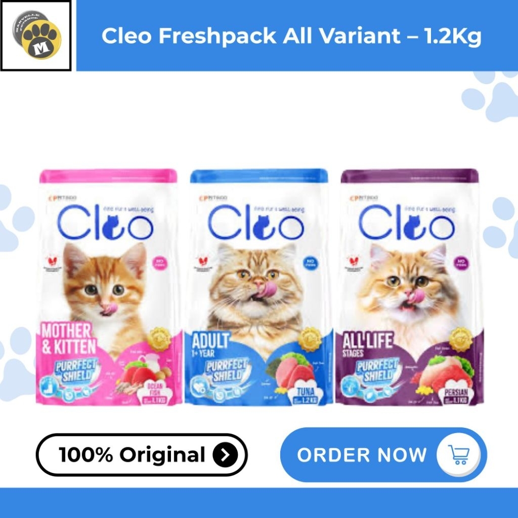 Cleo Dry Food for Cat | Cleo Persian, Cleo Adult Tuna, Cleo Kitten – Freshpack 1.2Kg