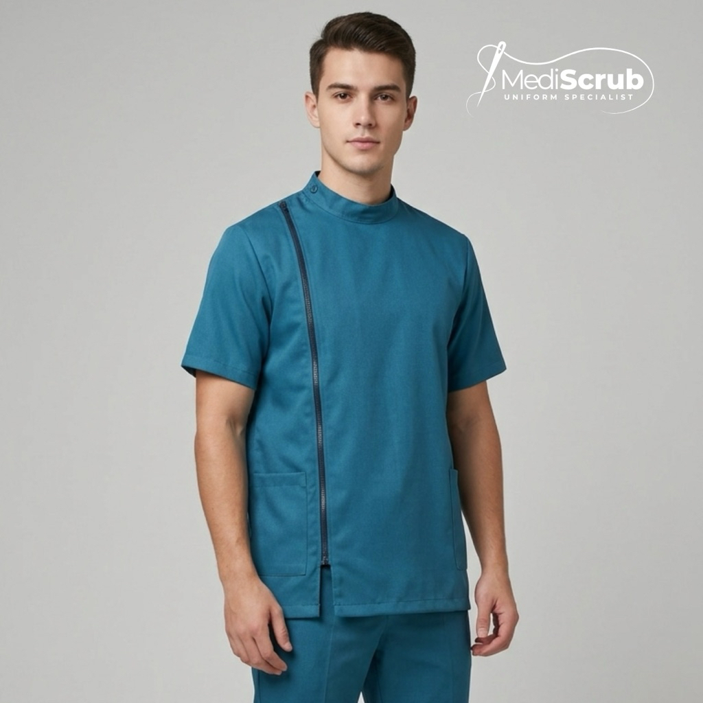 MEDISCRUB - SCRUBS KOREAN ZIPPER - Baju Jaga OK Baju scrub Baju medis Dokter Perawat Medical Uniform