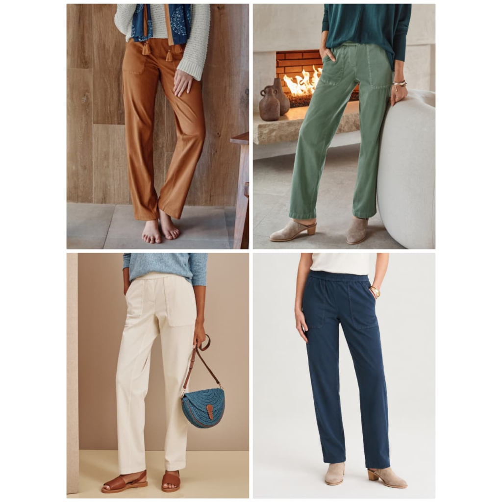 Celana J.jill Pure Jill Garment-Dyed Patch-Pocket Pants