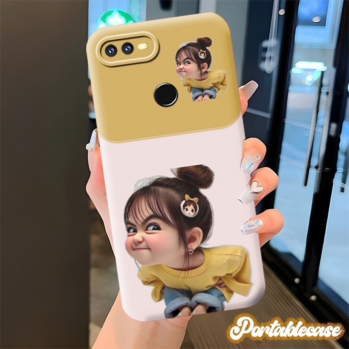 [223] Softcase Oppo A5S A7 A12 A12K A11K F9 A3S A1K Macaron Camera Protect Karakter Cewek Fashion Ca