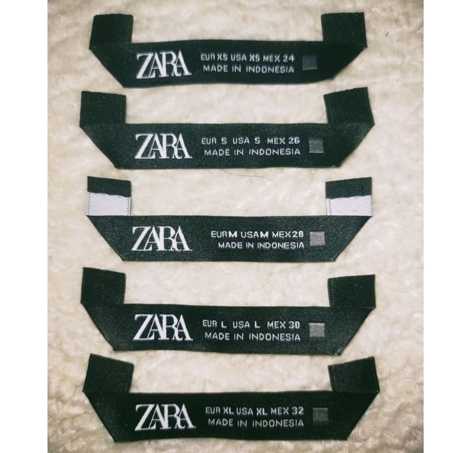 tag zara size wash label