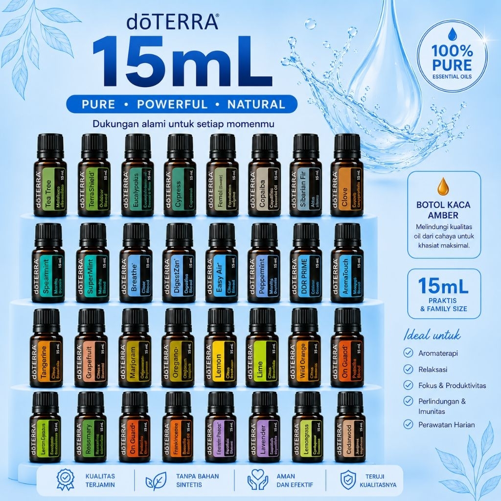 DoTera 15ml || Lavender Peace Breathe  Easy Air Peppermint DigestZen Tea tree Rosemary Lemon Lemongr