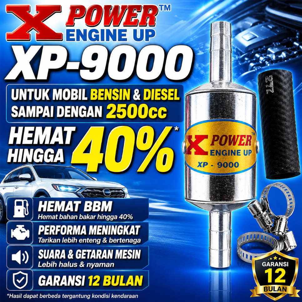 Penghemat BBM XPOWER XP-9000 (silver) untuk Mobil mesin Bensin dan Diesel hingga 2500 cc