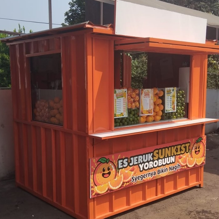 booth jualan gerobag jualan both semi kontainer kios jualan