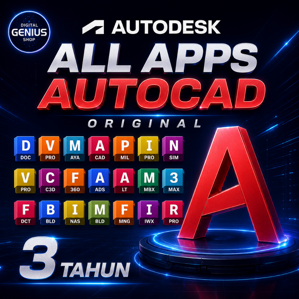 Autodesk All Apps 3 Tahun Original 2027 2026 2025 2024, Paket Lisensi Lengkap Semua Aplikasi Softwar