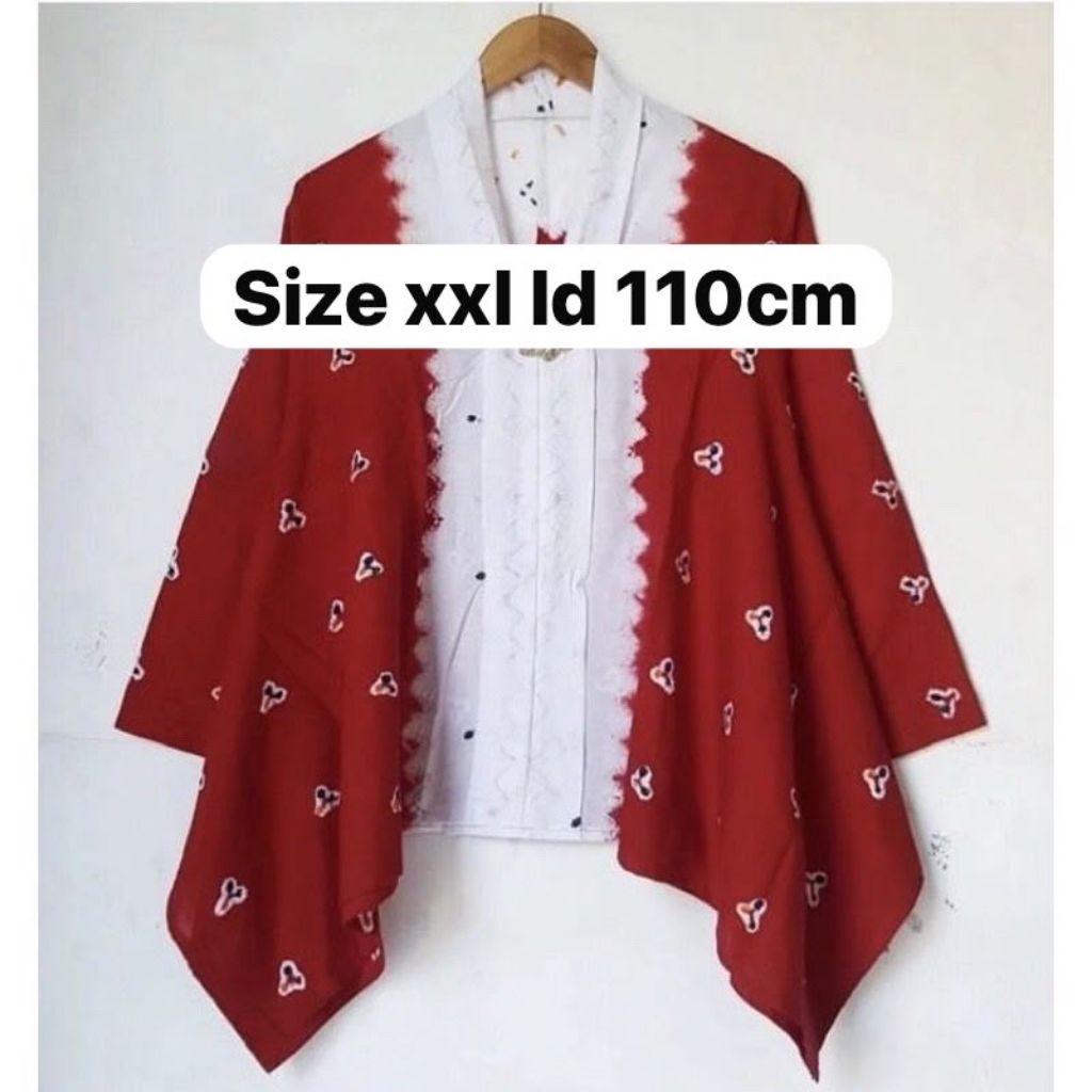 Blus kartini merah putih jumputan ori batik solo