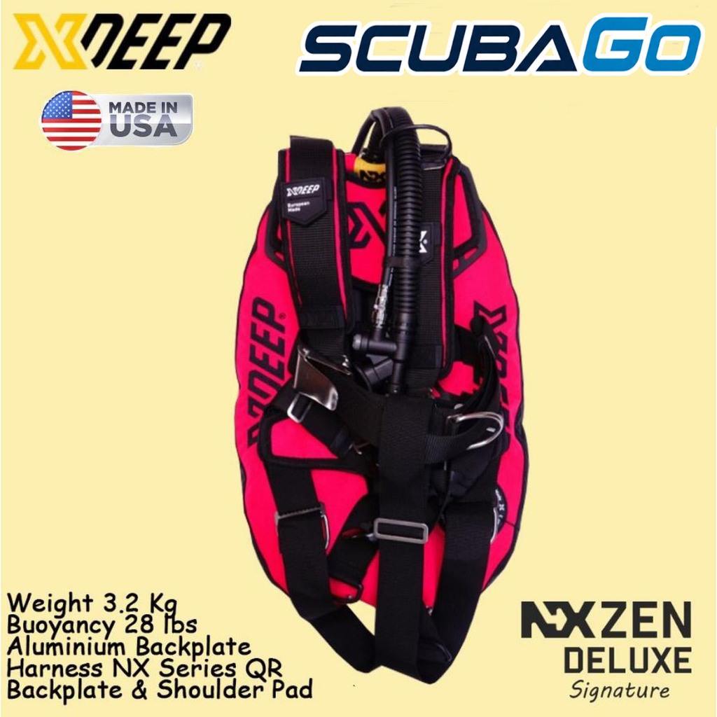 BCD Technical XDeep NX Zen Deluxe Harness Signature Backplate 28lb Bladder Pink Plate Black BC Donut