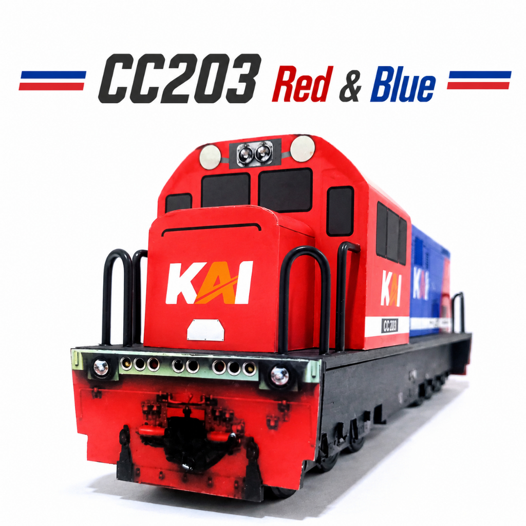 Kereta api mainan KAI cc201 merah biru