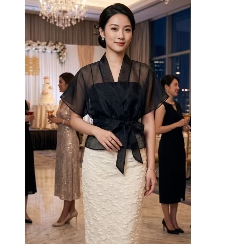 Outer Organza Ketty II Outer Organza II Outer Organza lengan Pendek II Outer Organza Pesta II Outer 