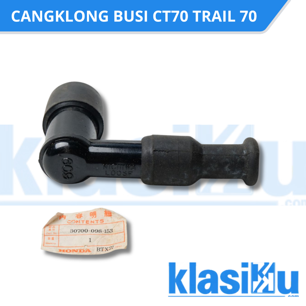 Cop Busi Honda CT70 CT 70 Trail 70 Original Spark Plug Cap Part Number 30700-098-153 Cangklong Busi 