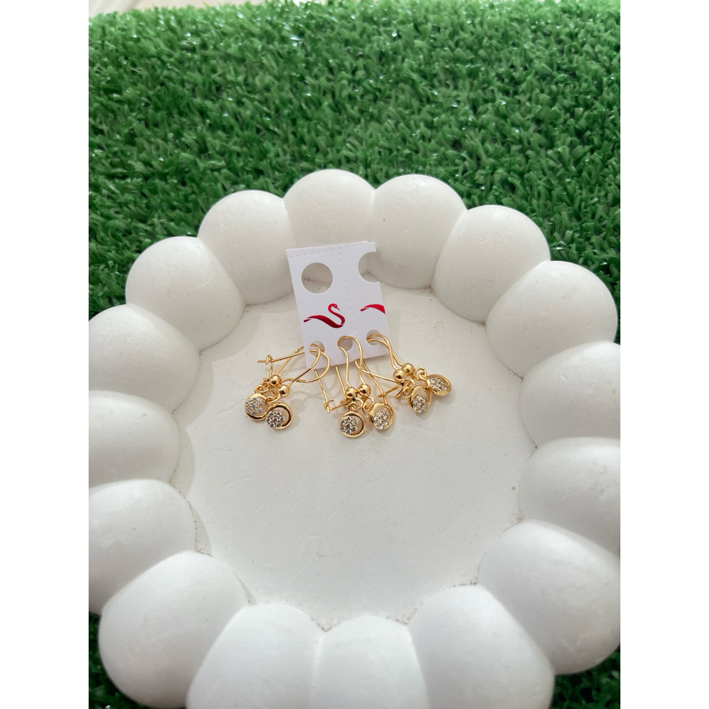 LUXURY Anting Gantung Xuping Bulat Simple minimalis